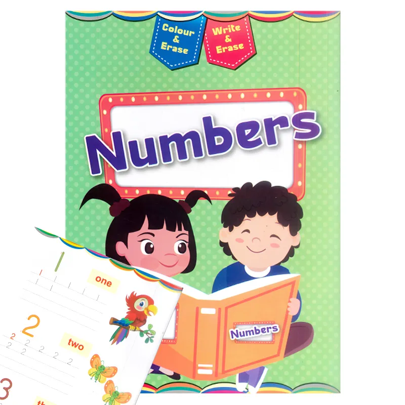 Erasable White Board book learning Numbers Size 33.5 x 24 cm 10 Pages (1709)